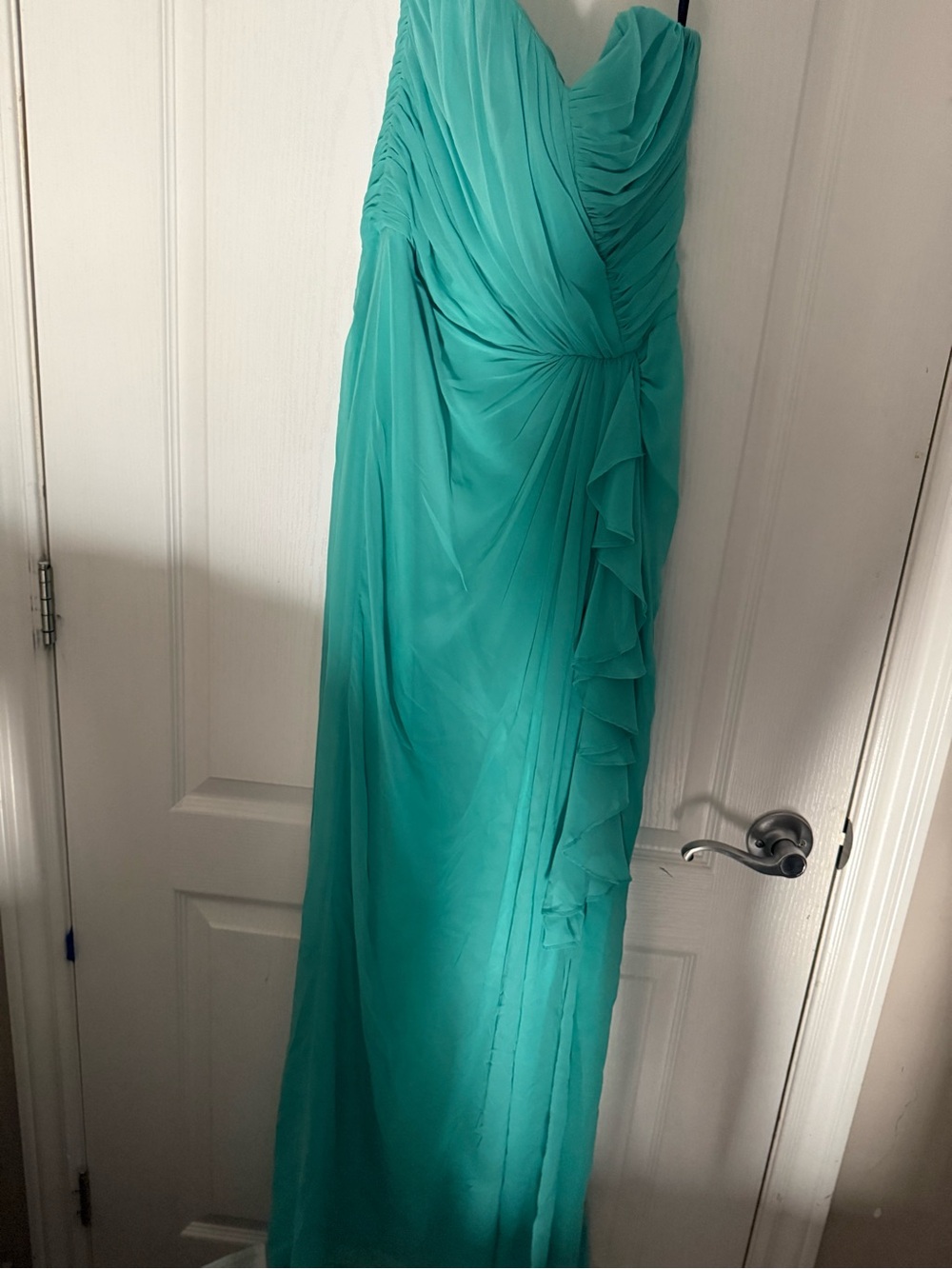 Turquoise Strapless Full-Length Wedding Dress - Size 6 - Picture 5 of 6